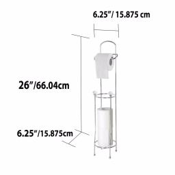 Home Basics Bath Tissue Reserve Freestanding Toilet Paper Holder, Chrome (3-Pack) thumbnail 3