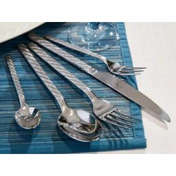 Villeroy & Boch Montauk 5-Piece 18/10 Stainless Steel Flatware Set, Coastal Rope Twist Design, Service for 1 thumbnail 3