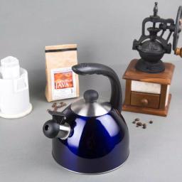 Creative Home Rhapsody 2.1 Qt. Stainless Steel Whistling Tea Kettle, Metallic Blue thumbnail 5