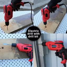 Boyel Living 5 Amp Corded 3/8 in. Power Drill Driver, Reversible with Lock-On Button, Red thumbnail 5