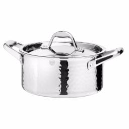 1829 Carl Schmidt Sohn STERN 2.6 qt. Hammered Stainless Steel Stock Pot with Lid thumbnail 1