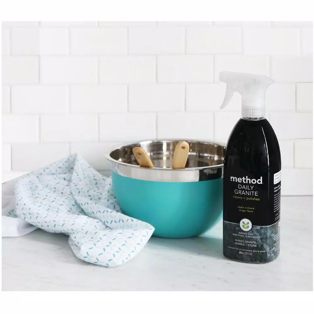 Method Daily Granite Cleaning and Polishing Spray, 28 oz. - Plant-Based Stone, Marble, and Granite Cleaner