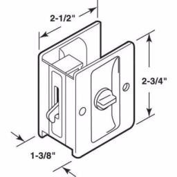 Prime-Line Polished Chrome Pocket Door Privacy Lock and Pull, Reversible Design thumbnail 4