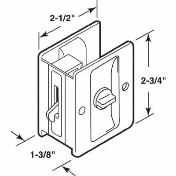 Prime-Line Polished Chrome Pocket Door Privacy Lock and Pull, Reversible Design
