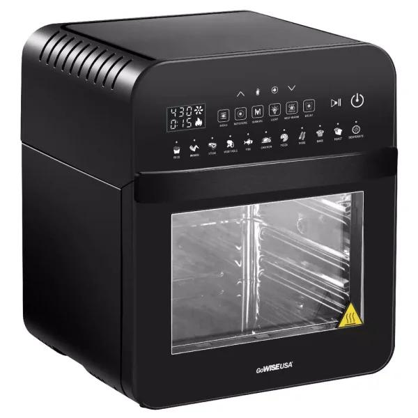 GoWISE USA Go WISE 12.7 Qt. Air Fryer Oven with Rotisserie, Dehydrator & 11 Presets, 1600W, Black