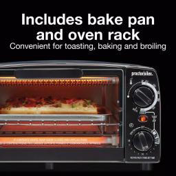 Proctor Silex 31118 4-Slice Toaster Oven Broiler, 1000W, Black thumbnail 6