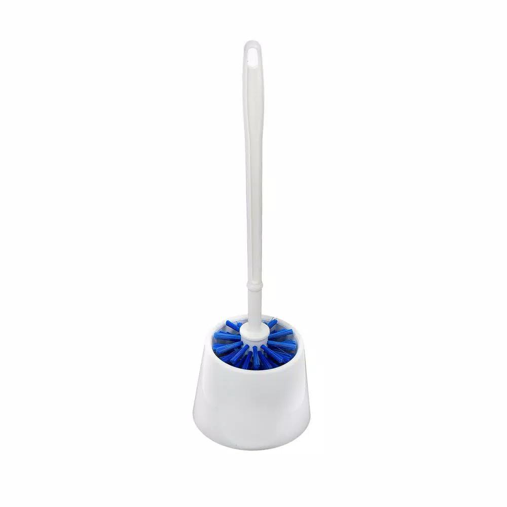 Alpine Industries 16 in. Plastic Toilet Bowl Brush and Holder Set, 2-Pack