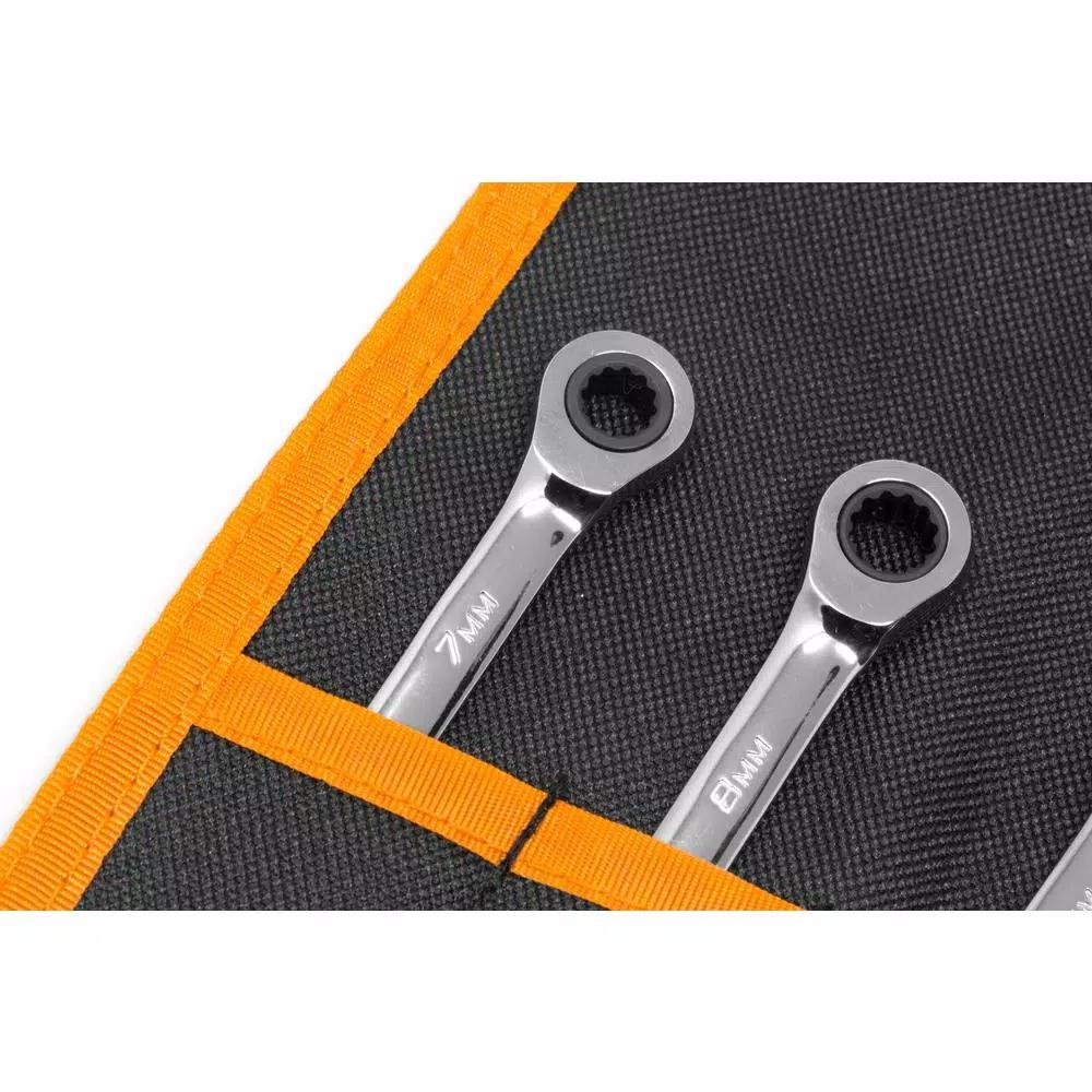 WEN 16-Piece Metric Ratcheting Combination Wrench Set with Storage Pouch