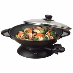 AROMA 5 Qt. Electric Wok with Non-Stick Cast Metal Bowl and Glass Lid thumbnail 1