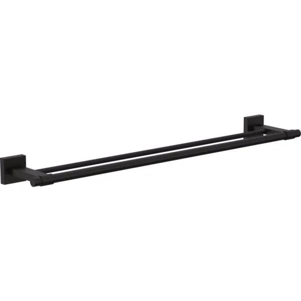 Franklin Brass Maxted 24 in. Double Towel Bar, Matte Black Modern Wall Mounted Bathroom Hardware