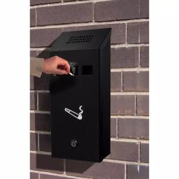Alpine Industries Black Stainless Steel Wall-Mounted Cigarette Disposal Station thumbnail 4