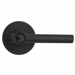 Defiant Highland Matte Black Keyed Entry Door Lever with Round Rose thumbnail 8
