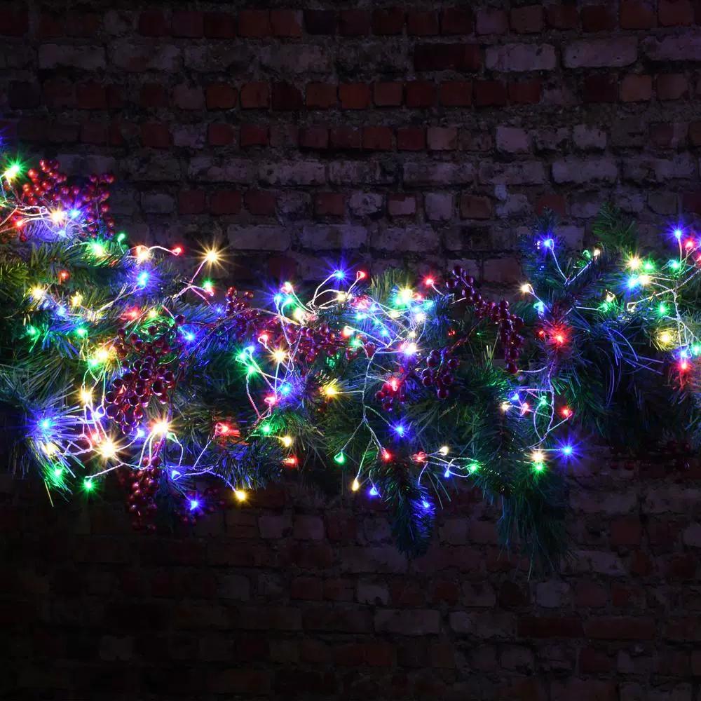 LUMABASE 100-Light Multi-Color Firecracker Fairy LED String Lights, Battery Operated (Set of 2)