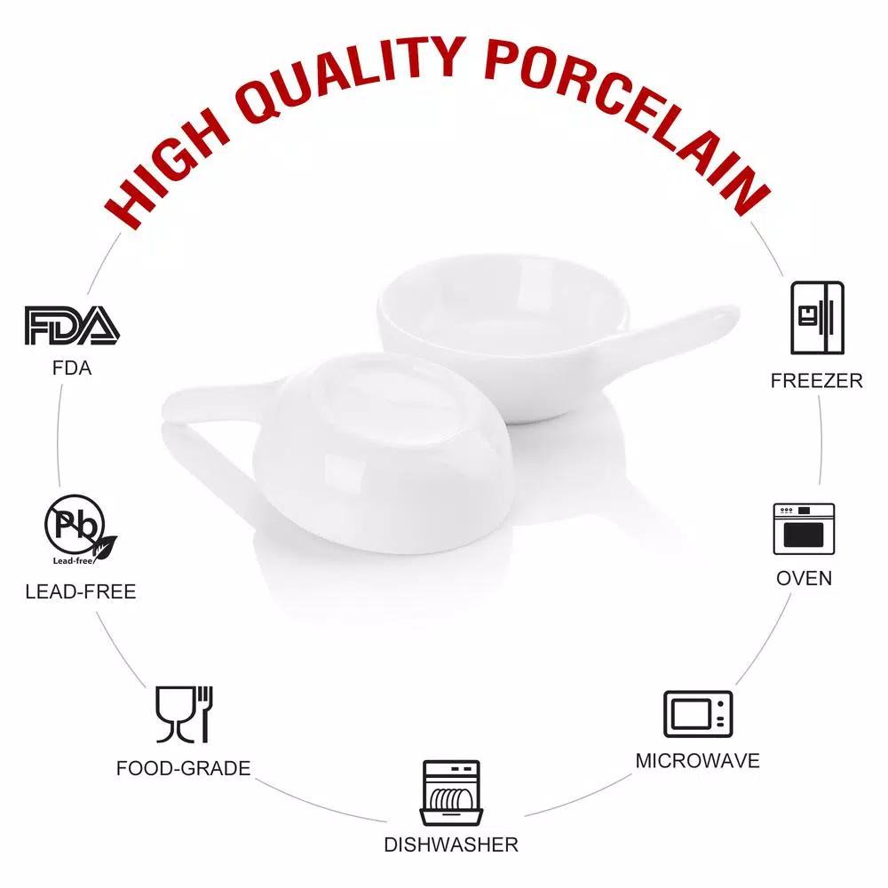 MALACASA 3.75 in. White Porcelain Ramekins Set of 12 - Versatile Ceramic Serving Dishes
