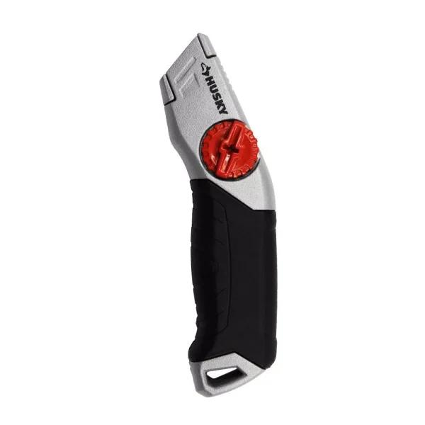 Husky Folding Utility Knife with Comfort Grip and Aluminum Handle