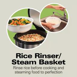 Hamilton Beach 20-Cup Stainless Steel Rice and Hot Cereal Cooker with Rice Rinser and Steam Basket thumbnail 2