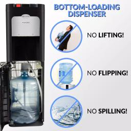 Igloo Bottom Loading Water Dispenser with Ozone Self-Cleaning, Hot & Cold, Black/Stainless Steel thumbnail 2