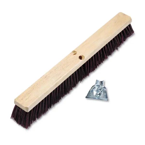 ProLine 24 in. Heavy-Duty Maroon Stiff Polypropylene Broom Head for Coarse Sweeping