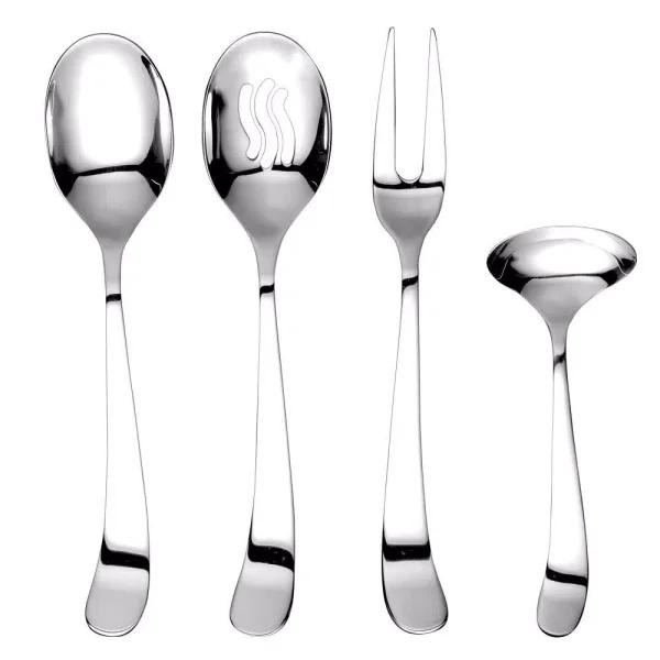 Ginkgo Sea Drift 4-Piece Hostess Serving Set, 18/0 Stainless Steel