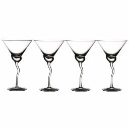 Abigails Martini 13 oz. Glass with Wavy Stem, Set of 4 thumbnail 1