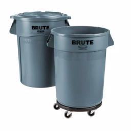Rubbermaid Commercial Products 20 Gallon Gray Plastic Round Brute Trash Can, Heavy Duty Commercial Waste Container thumbnail 2