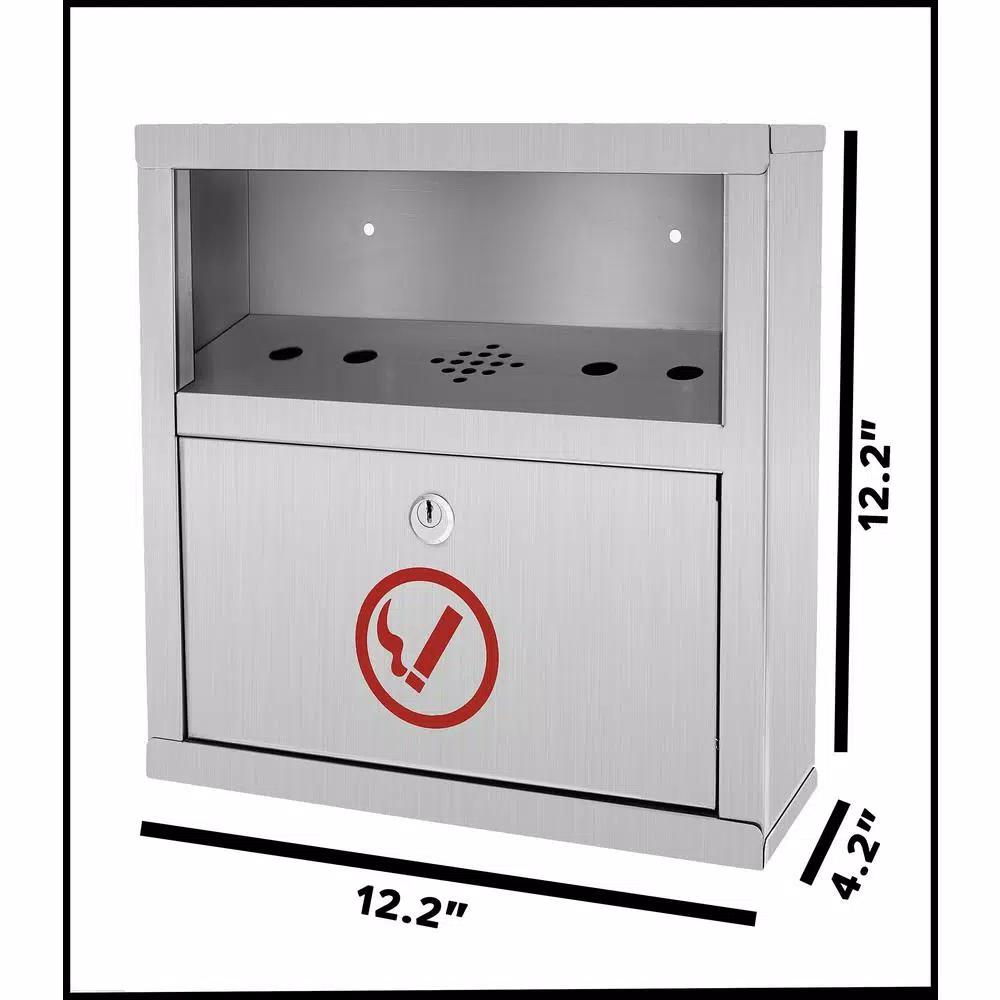 Alpine Industries Stainless Steel Wall Mounted Cigarette Disposal Station