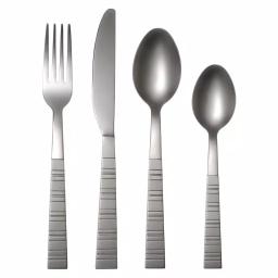 Cambridge Silversmiths Dallas Frost 16-Piece Flatware Set with Chrome Caddy, Service for 4 thumbnail 1