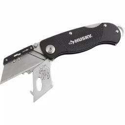 Husky 2-Piece Folding Lock-Back Utility Knife Set with 10 Blades thumbnail 3
