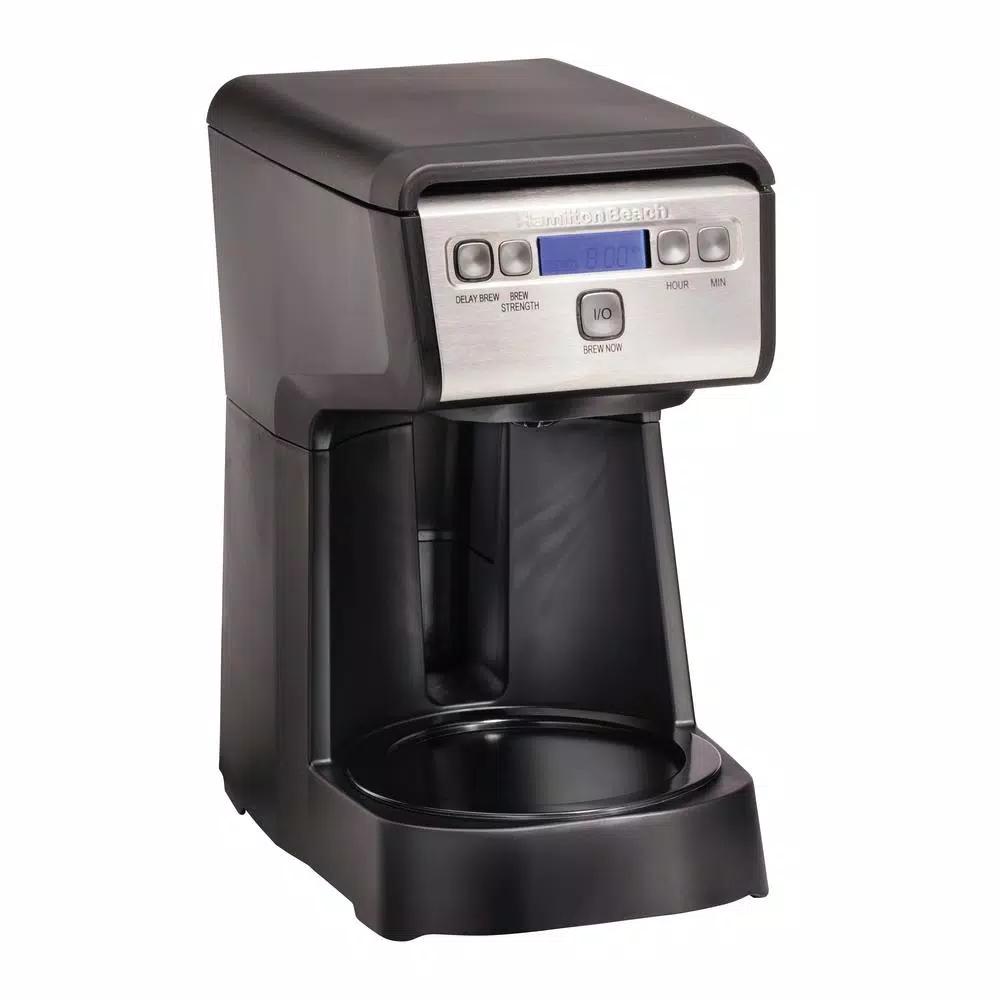 Hamilton Beach 12-Cup Compact Programmable Drip Coffee Maker, Black