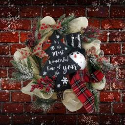 Fraser Hill Farm 20 in. Artificial Christmas Wreath with Snowman, Pinecones, and Berries thumbnail 5
