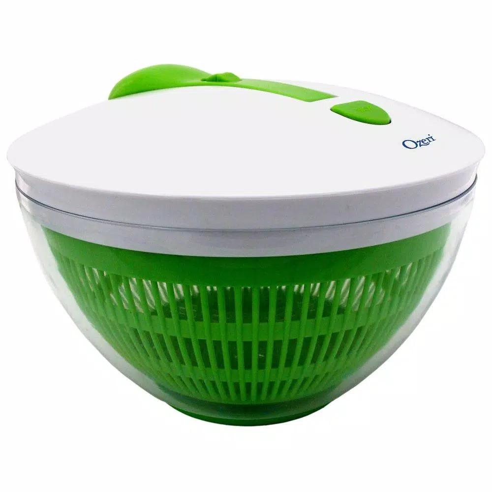 Ozeri FRESHSPIN Salad Spinner and Serving Bowl, Swiss Designed, BPA-Free, Green