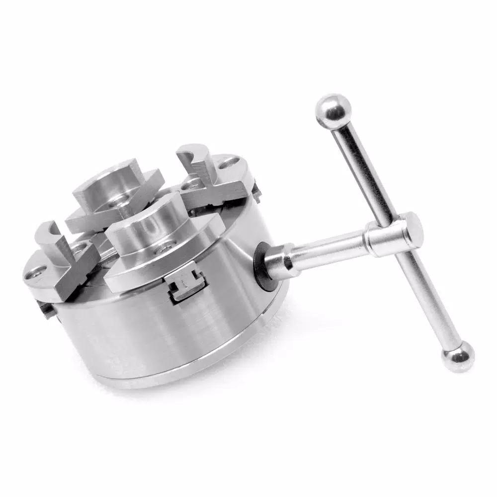 WEN 3.75 in. 4-Jaw Self-Centering Keyed Scroll Chuck with 1 in. x 8TPI Thread