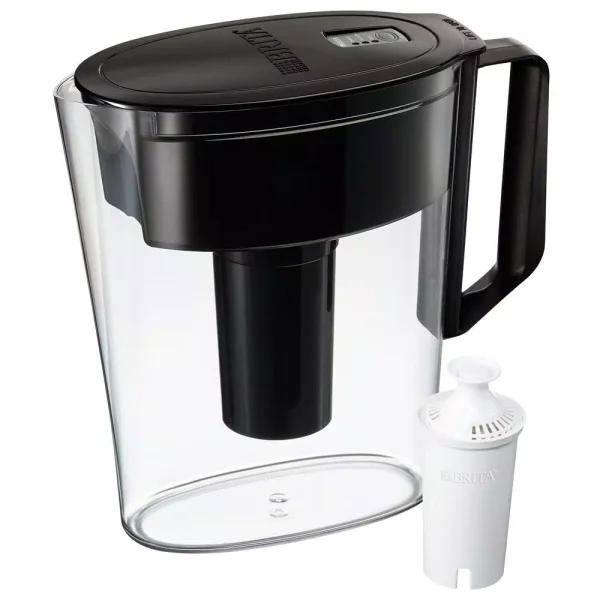 Brita Soho 5-Cup Water Filter Pitcher, BPA-Free, Black