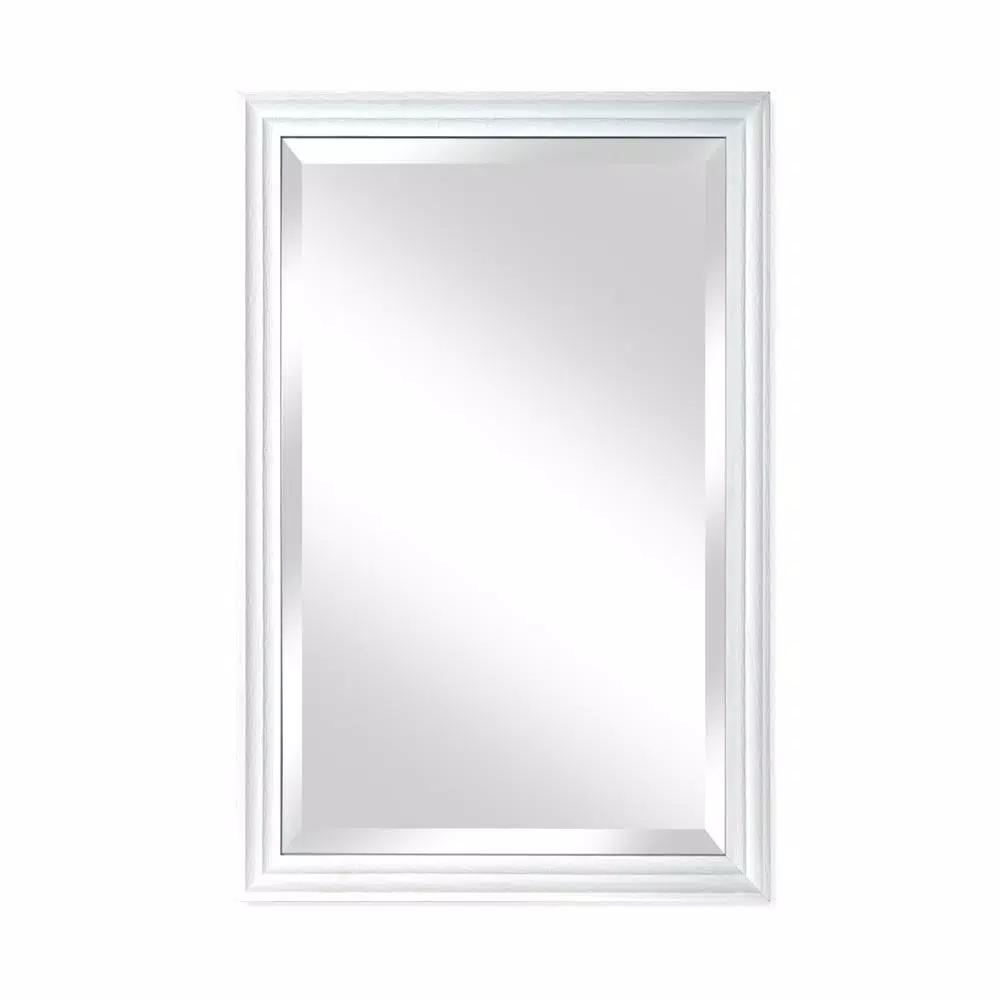 Alpine Art & Mirror Natural White Beveled Glass Accent Mirror, 24 x 36 in.