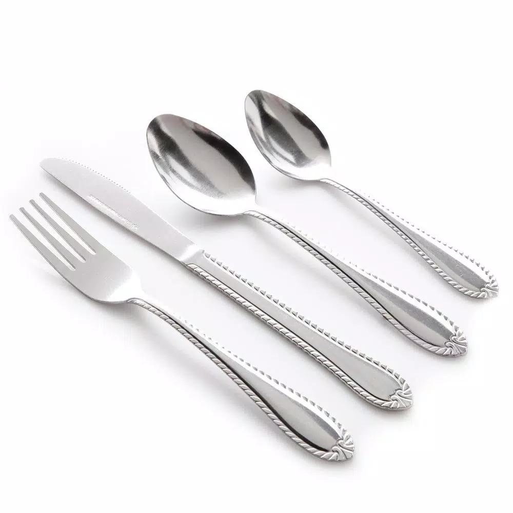 Gibson Home New Wilmington 24-Piece Stainless Steel Flatware Set, Service for 6