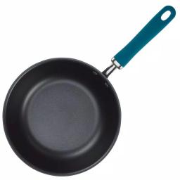 Rachael Ray Create Delicious 10 in. Hard-Anodized Aluminum Nonstick Skillet with Glass Lid, Gray/Teal thumbnail 2