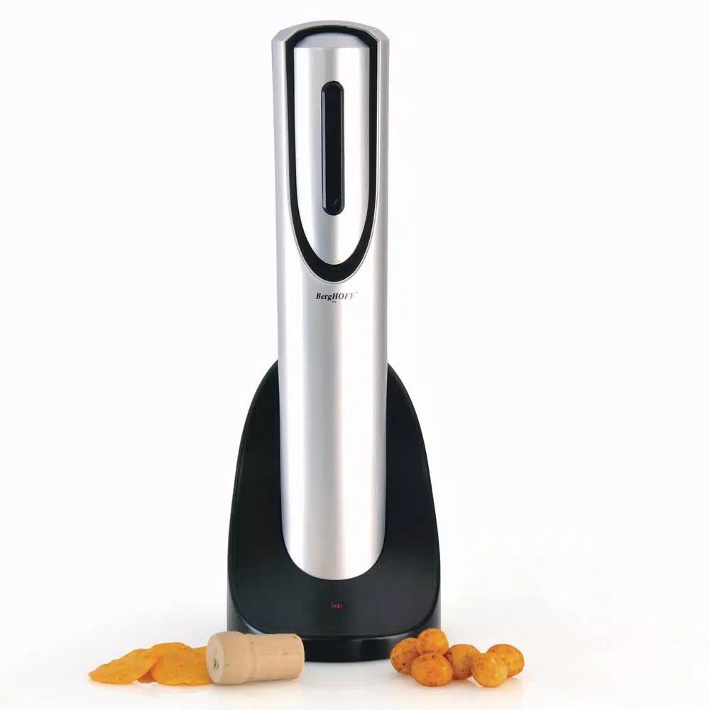 BergHOFF Geminis Electric Wine Opener with Charging Stand and Foil Cutter - Black