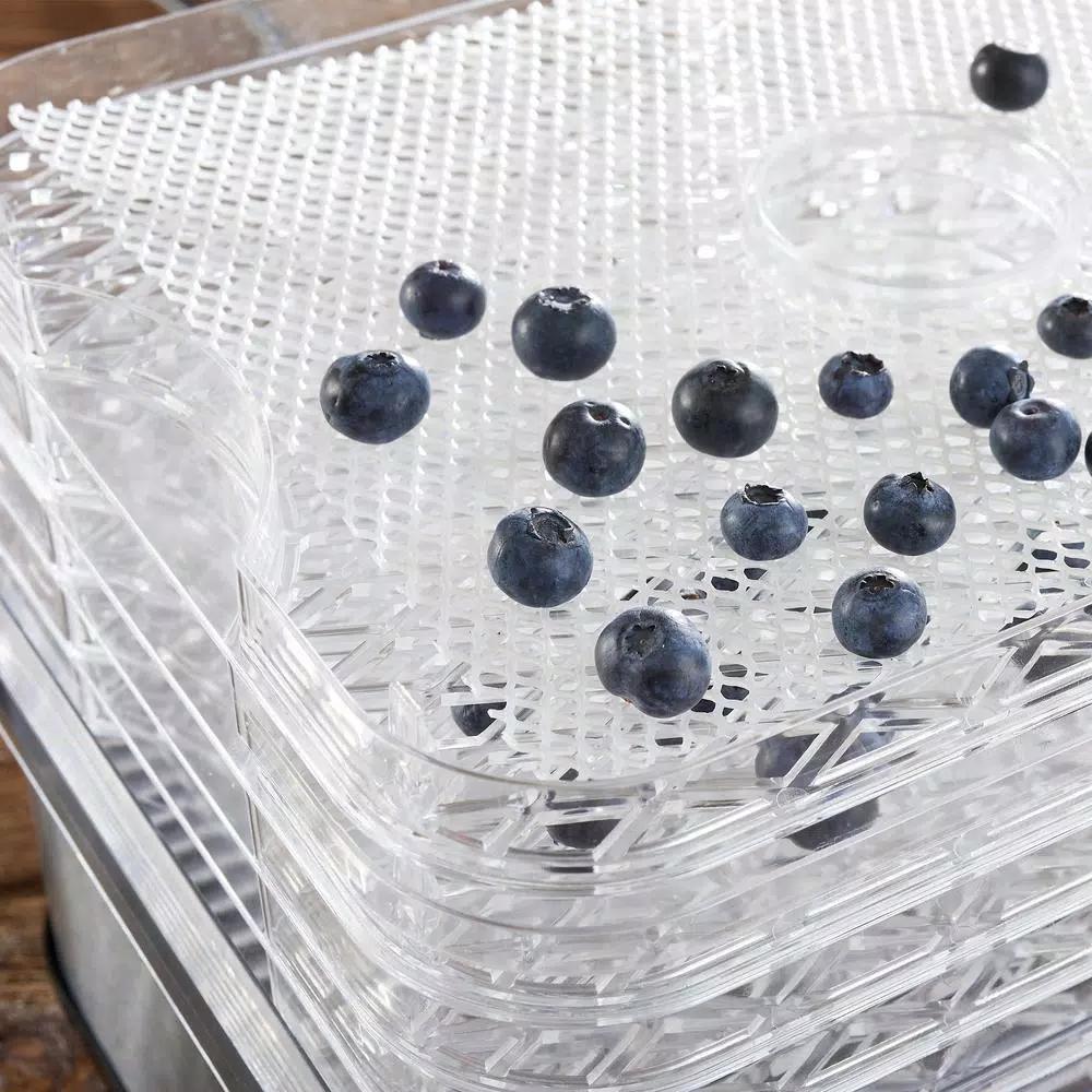 LEM 5-Tray Clear and Black Food Dehydrator with Digital Timer and Auto Shut-Off