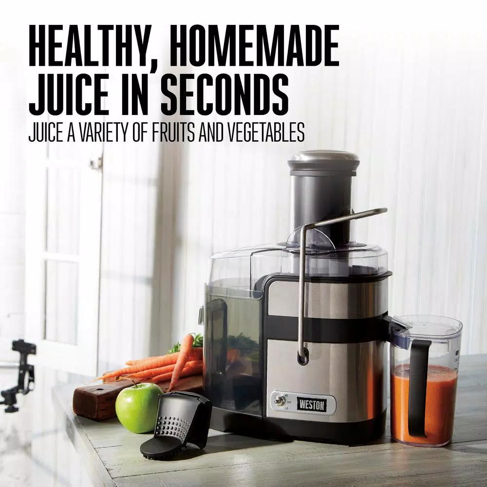 Weston Super Chute 1100W Centrifugal Juice Extractor, 3.5" Extra-Wide Feed Chute, Stainless Steel