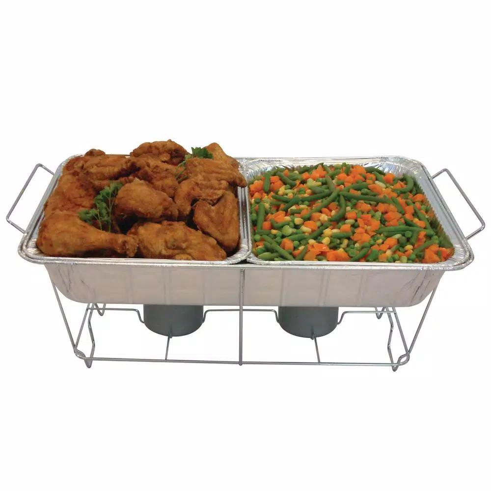 Unbranded Serve-Rite 8-Piece Aluminum Multi-Buffet Server Chafing Dish, 8 qt. Capacity
