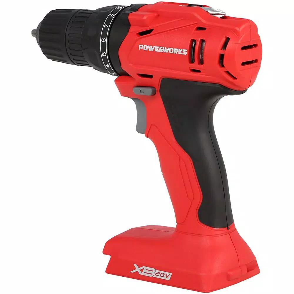 Powerworks 20V Cordless Brushless 3/8 in. Drill/Driver Kit with Two 1.5 Ah Batteries, Charger, and Bag