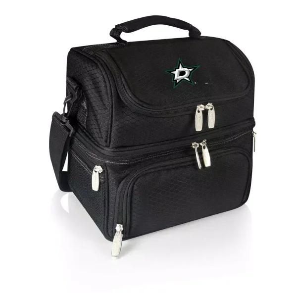 Picnic Time Pranzo Dallas Stars Black Insulated Lunch Bag and Picnic Tote with Flatware Set