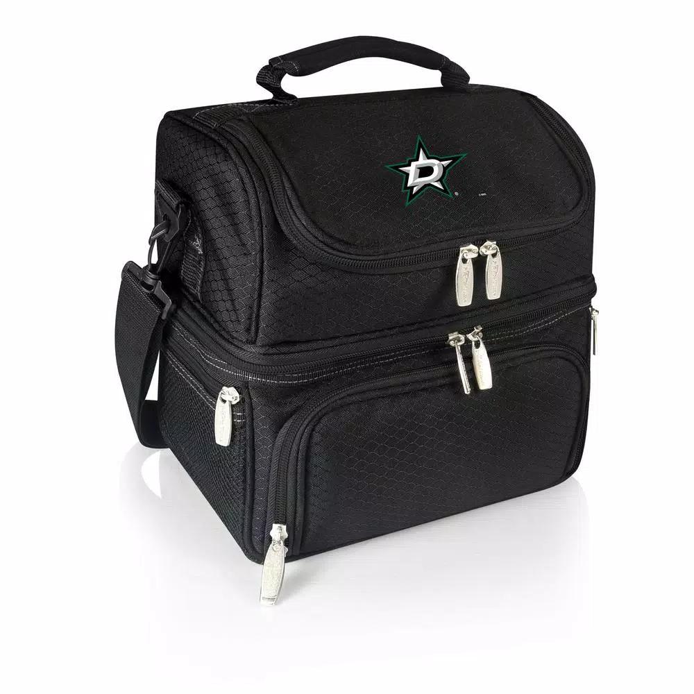Picnic Time Pranzo Dallas Stars Black Insulated Lunch Bag and Picnic Tote with Flatware Set