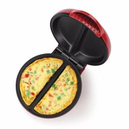 HOLSTEIN HOUSEWARES Holstein 4-Egg Red and Stainless Steel 2-Section Omelette Maker thumbnail 3
