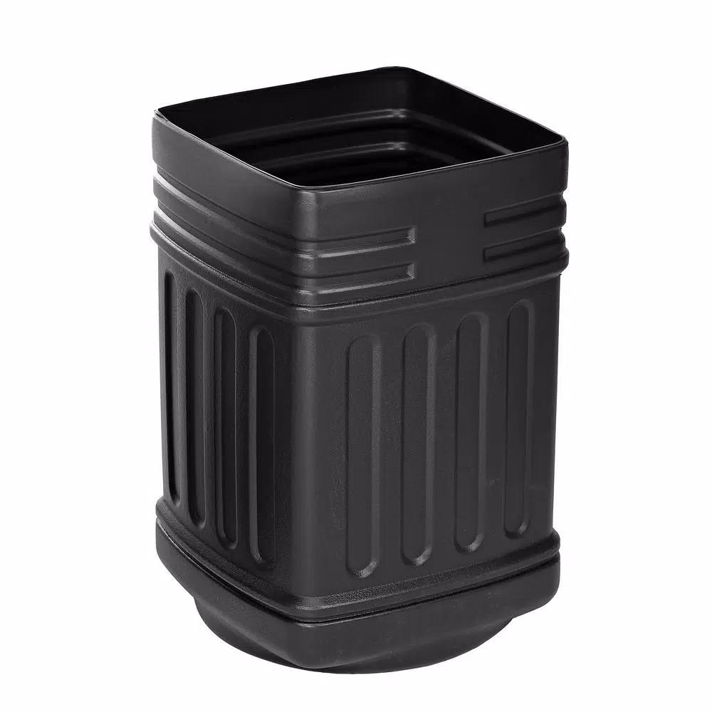 Alpine Industries 16 Gal. Black Commercial Trash Can with Dome Ashtray Lid
