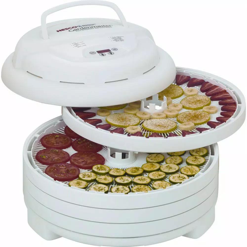Nesco FD-1040 Gardenmaster Digital Pro Food Dehydrator, 1000W, 4-Tray Expandable White