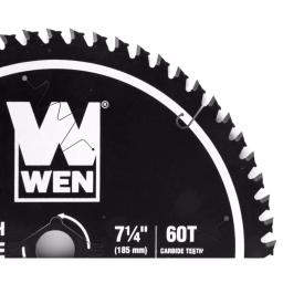 WEN 7.25 in. 60-Tooth Carbide-Tipped Professional Ultra Fine-Finish Circular Saw Blade with Cool-Cut Coating thumbnail 2