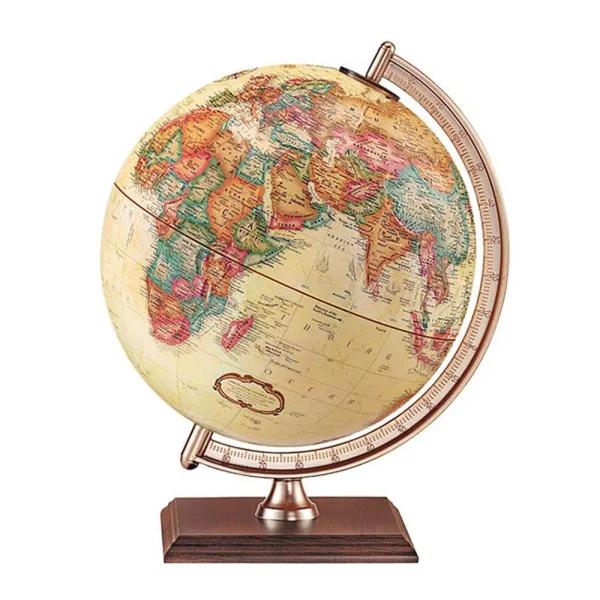 Replogle Forester 9 in. Political Desk Globe with Walnut Hardwood Base