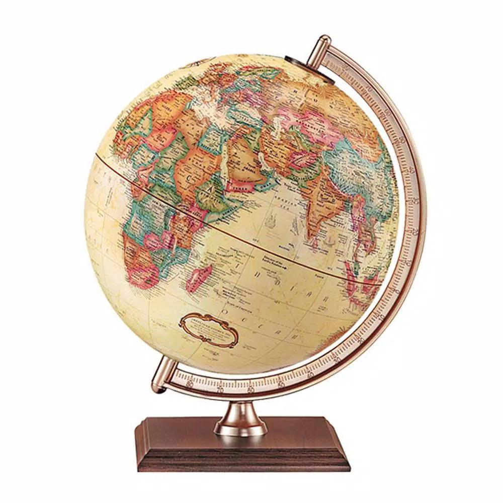 Replogle Forester 9 in. Political Desk Globe with Walnut Hardwood Base