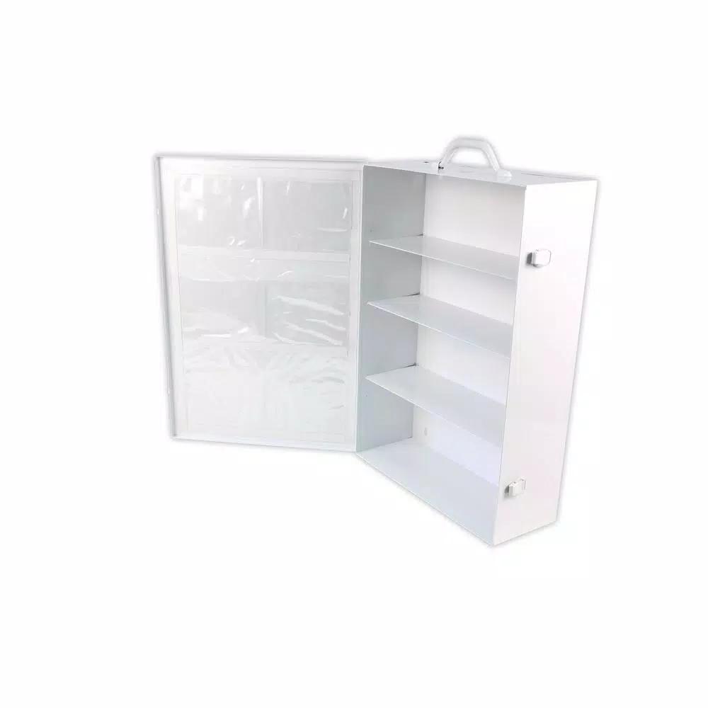 Rapid Care 4-Shelf First Aid Cabinet, Powder-Coated Steel Wall Mount Storage